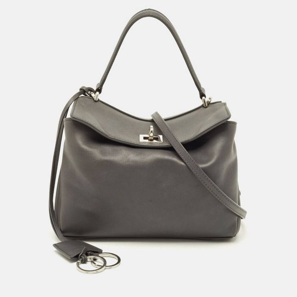 Balenciaga Rodeo Mini Grey Leather Top Handle Bag - Picture 1 of 7